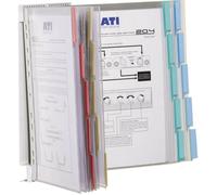 Durable Support mural pour panneau transparent Display-System Wall rouge, jaune, vert, bleu 20 x DIN A4 Nombre de pochettes transparentes incluses 20