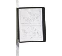 Durable Support mural pour panneau transparent VARIO MAGNET WALL 5 noir DIN A4 Nombre de pochettes transparentes incluses 5