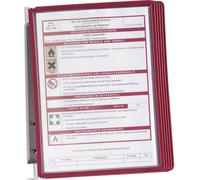 Durable Support mural pour panneau transparent VARIO WALL 5 - 5551 rouge DIN A4 Nombre de pochettes transparentes incluses 5
