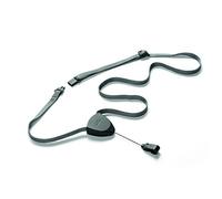 Communication - DURABLE Lacets textile ajustables et enrouleur Noirs x 10 - Lot de 10 lacets ajustables de 24 à 50 cm avec enrouleur de 80 cm Noir