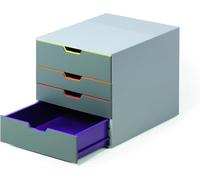 DURABLE - VARICOLOR 4 - Module de Classement - 4 Tiroirs - Casier de rangement bureau - Pour documents au Format A4+- 1 pièce - Multicolore - 760727
