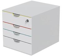 DURABLE - VARICOLOR MIX 4 SAFE - Module de Classement - 4 Tiroirs - Un Avec tiroir verrouillable - Boîte de classement - Pour documents au Format A4+ - Multicolore - 1 pièce - 762627