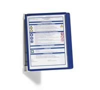 Durable Vario Wall 5 Porte-Document Mural, Présentoir A4, bleu, 555107 | Système de consultation avec 5 plaques, en polypropylène, montage facile, film compatible avec scanners