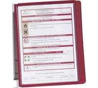 Durable Vario Wall 5 Support Mural A4 avec 5 Plaques, rouge, 555103 | Système de consultation, tableaux en polypropylène, film antireflet pour scanner, 360 x 325 x 260 mm