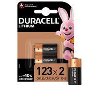 Duracell 123 Pile lithium haute puissance 3V, lot de 2 (CR123 / CR123A / CR17345), pour caméras Arlo, capteurs, verrous sans lashs photo et lampes de poche
