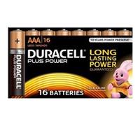 Duracell - Piles alcalines AAA (LR3) Plus 1,5V - Lot de 16