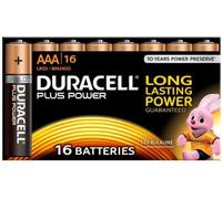 Duracell 16 piles alcaline AAA (LR3) Plus 1,5V