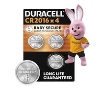 DURACELL 2016 Piles Boutons au lithium 3V (lot de 4) - Longue durée garantie - Technologie sécurité enfant - Pour clés électroniques, télécommandes, montres fitness - Emballage sécurisé