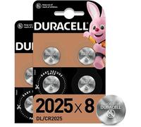 Duracell 2025 Pile bouton lithium 3V, lot de 8, avec Technologie Baby Secure, pour porte-clés, balances et dispositifs portables et