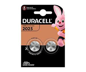 DURACELL 38985 Lot de 2 Piles Bouton Cr2025 Argenté
