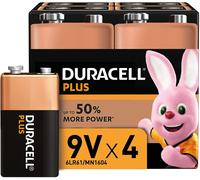 Duracell 4 piles alcalines 9V type 6LR61 (PP3)