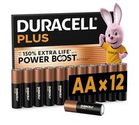Duracell Piles alcalines Plus MN1500 AA LR06 1,5V Pack de 12