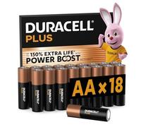 DURACELL AA Plus Piles Alcalines (Lot de 18) 1.5V, LR06 | Durent jusqu’à 150% plus longtemps - Actifs POWER BOOST - Manettes De Jeu, Appareils Photo - 100% Recyclable