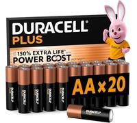 DURACELL AA Plus Piles Alcalines (Lot de 20) 1.5V, LR06 | Durent jusqu’à 150% plus longtemps - Actifs POWER BOOST - Manettes De Jeu, Appareils Photo - 100% Recyclable