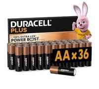 DURACELL AA Plus Piles Alcalines (Lot de 36) 1.5V, LR06 | Durent jusqu’à 150% plus longtemps - Actifs POWER BOOST - Manettes De Jeu, Appareils Photo - 100% Recyclable