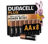 DURACELL AA Plus Piles Alcalines (Lot de 8) 1.5V, LR06