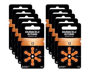 Duracell Activair Size 13 P13 Piles pour appareils auditifs (60 piles)