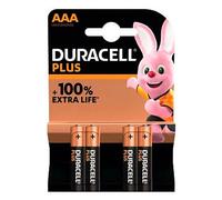 Duracell Piles AAA LR03 (MN2400) Plus 100% 1,5 V - Pack de 4