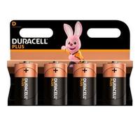 Pile alcaline D - LR20 Duracell Plus 1,5V - Blister de 4 piles