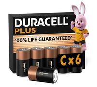 DURACELL C Plus Piles Alcalines (Lot de 6) 1.5V, LR14 | Durée de vie garantie à 100% - Pour Jouets, Lampes De Poche, Radio - 0% Plastique - Conservation 10 Ans