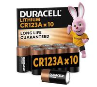 DURACELL CR123 Piles au lithium haute puissance 3V (CR123A / CR17345) (lot de 10) - longue durée - Pour appareils photos, lampes de poche, détecteurs de fumée