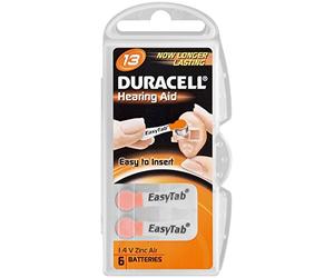 Duracell DA13 Pack de 6 Piles auditives 1.4V Orange
