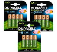 Duracell Lot de 12 Piles préchargées AA HR6 1,2 V 2500 mAh