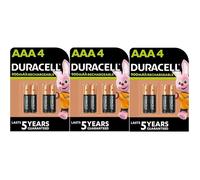 Duracell Lot de 12 piles rechargeables AAA 900 mAh
