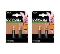 DURACELL Lot de 2 Blisters de 2 Piles StayCharged Micro AAA 1 2V