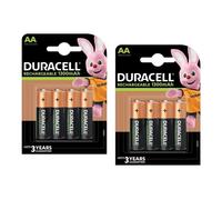 DURACELL Lot de 2 Blisters de 4 Batterie NiMH RECHARGEABLE Mignon AA (HR06) 1300mAh