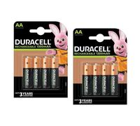 DURACELL Lot de 2 Blisters de 4 Batterie NiMH RECHARGEABLE Mignon AA (HR06) 1300mAh
