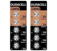 DURACELL Lot de 2 Packs 5 Piles Bouton Lithium DL2032/CR2032