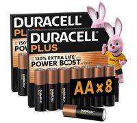 Duracell Lot de 2 Packs 8 Piles Alcalines Plus Power Boost Mignon MN1500 AA LR6 1,5V