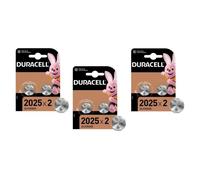 DURACELL Lot de 3 Blisters de 2 Piles Boutons Lithium DL2025 CR2025 3V