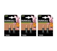 DURACELL Lot de 3 Blisters de 2 Piles StayCharged Micro AAA 1,2V