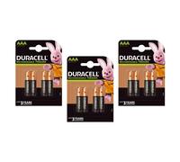 DURACELL Lot de 3 Blisters de 4 accus rechargeables 1,2V AAA HR3 750mAh