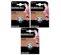 Duracell Lot de 3 piles bouton au lithium CR2430 D