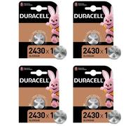 DURACELL Lot de 4 Blisters de 1 Pile bouton lithium Electronics CR 2430 3 volt
