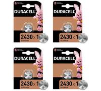 DURACELL Lot de 4 Blisters de 1 Pile bouton lithium "Electronics" CR 2430 3 volt