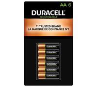 Duracell Lot de 6 piles AA rechargeables, double pile A pour une alimentation durable, batterie pré-chargée tout usage pour appareils ménagers et professionnels