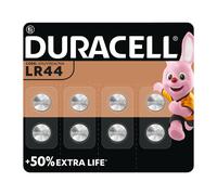 DURACELL LR44 Lot de 8 piles alcalines spéciales 1,5V A76 pour thermomètres numériques / calculatrices / lampes de poche / montres / panneaux de systèmes de sécurité / appareils médicaux, fonctionneme