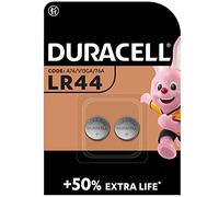 DURACELL LR44 Piles alcalines spéciales 1,5V (A76) (Lot de 2) - JUSQU'A 50 % DE PUISSANCE SUPPLEMENTAIRE - Pour thermomètres numériques, calculatrices, lampes de poche, montres