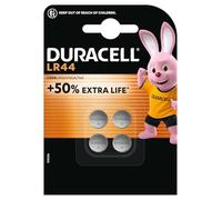 DURACELL LR44 Piles alcalines spéciales 1,5V (A76) (Lot de 4) - JUSQU'A +50% DE Puissance - pour thermomètres, calculatrices, Montres, appareils médicaux - Conservation 5 Ans - Prévention des fuites