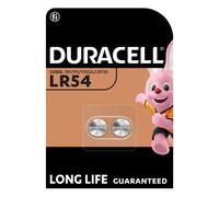 DURACELL LR54 Lot de 2 piles alcalines spéciales 1,5V 189 / LR1130, puissance longue durée, pour thermomètres numériques / calculatrices / montres / panneaux de systèmes de sécurité / appareils médica