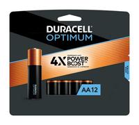 Duracell Optimum 1.5V Alkaline AA Batteries, Convenient, Resealable Package, 12 Count