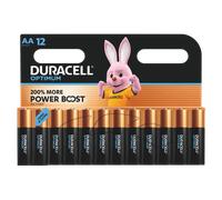 DURACELL Optimum Lot de 12 piles AA alcalines 1,5 V, +200 % d’actifs Power Boost, répondent aux exigences des appareils modernes, 100 % recyclables, emballage 0 % de plastique - LR6 MX1500