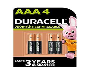 Duracell Pack Blister de 4 Piles Rechargeables AAA 1,2V - 750mAh (R03)