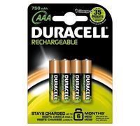 Duracell - Pile Rechargeable - AAAx4 Stay Charged 750 mah (LR03)