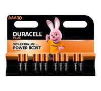 Duracell Piles Plus Power Boost AAA (LR03/MN240) 1,5 V Pack de 10