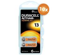 Duracell piles auditives type 13 orange - pack économique de 60 piles (10x6)